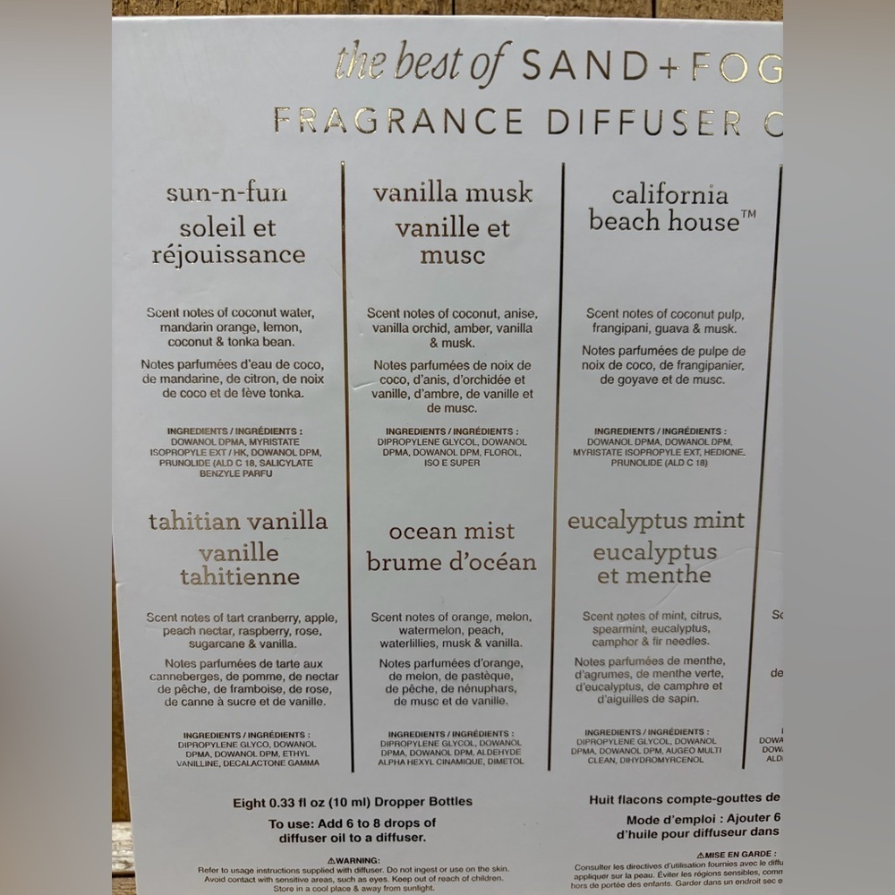 SAND + FOG Fragrance Diffuser Oils Set - includes 8 - Picture 4 of 6